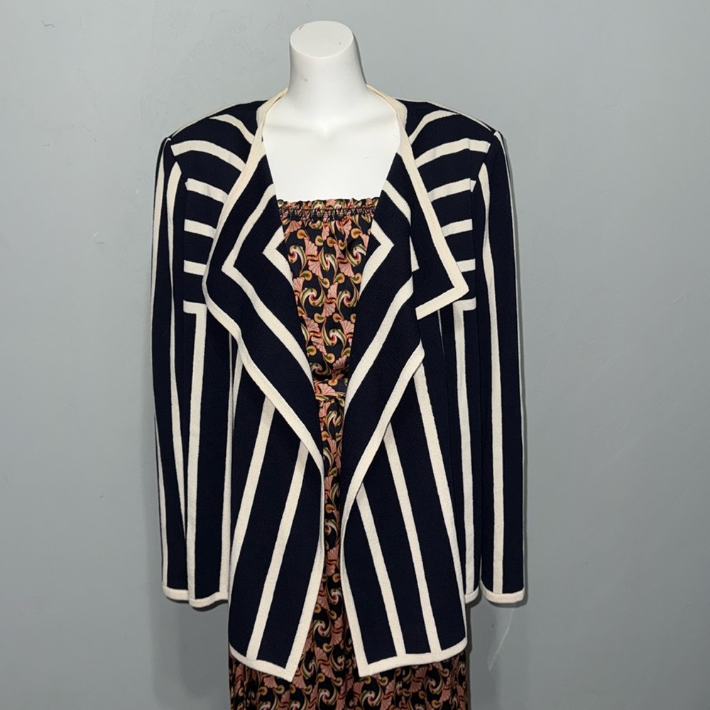 St. John Boutiques Vintage Knit Striped Open Cardigan
